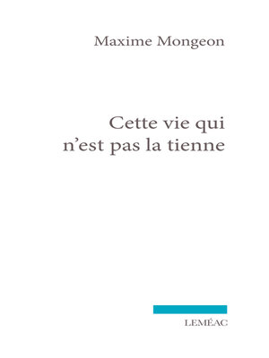cover image of Cette vie qui n'est pas la tienne